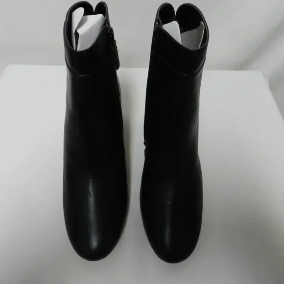 Cole Haan Arden Leather block heel Ankle boots botties black zip NEW Size Sz 9
